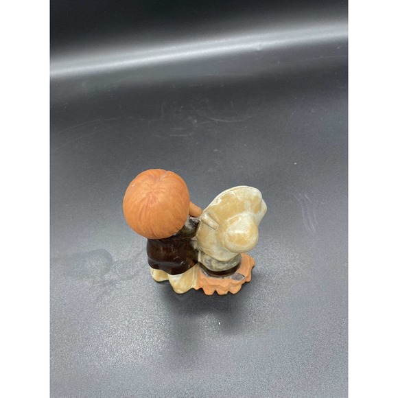 Japan Terracotta Redware Girl Playing Flute, Boy On Banjo Figurine UCTCI Vintage - Picture 5 of 9